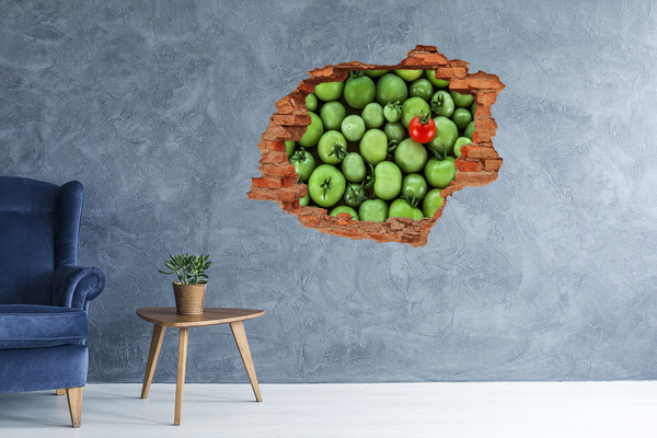 Pegatina de vinilo agujero 3d para pared Fruta en hormigón