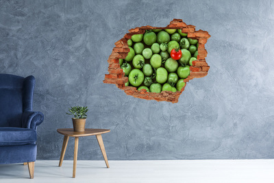 Pegatina de vinilo agujero 3d para pared Fruta en hormigón