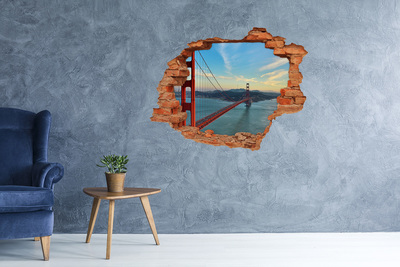 Fototapeta dziura na ścianę 3d Most Golden Gate w San Francisco