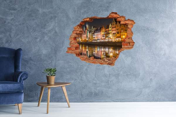 Fototapeta dziura na ścianę 3d Urokliwy port nocą