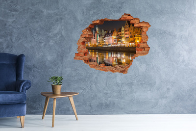 Fototapeta dziura na ścianę 3d Urokliwy port nocą