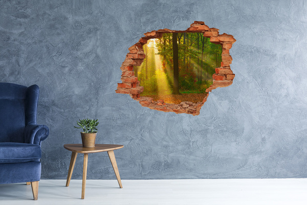 Pegatina de vinilo agujero 3d para pared paisaje de bosque otoñal