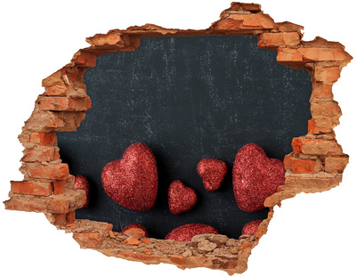 Vinilo pared rota 3d efecto realista Un corazón en ruinas