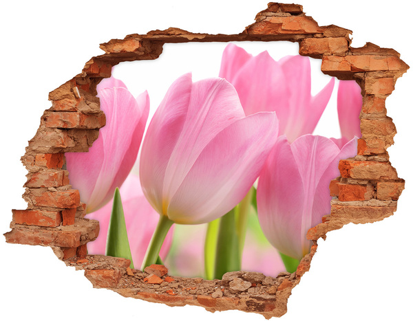 Vinilo pared rota 3d efecto realista Un sueño floral detrás de la pared