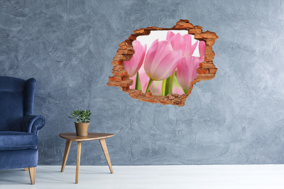 Vinilo pared rota 3d efecto realista Un sueño floral detrás de la pared