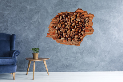 Vinilo pared rota 3d efecto realista Café en un agujero en la pared