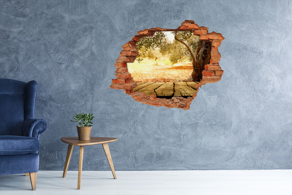 Pegatina de vinilo agujero 3d para pared Jardín bajo el sol