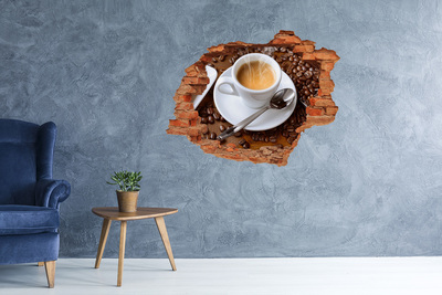 Vinilo pared rota 3d efecto realista Café de estilo industrial