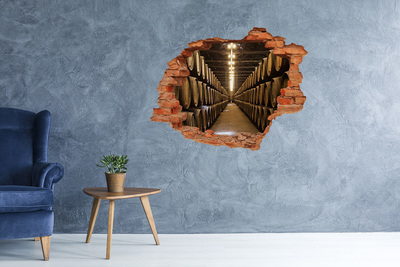 Fototapeta dziura na ścianę 3d Wnętrze winiarni z beczkami
