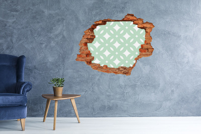 Vinilo pared rota 3d efecto realista Mosaico verde en la pared