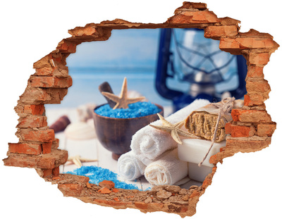 Pegatina agujero en la pared autoadhesiva Relájese en el spa junto al mar