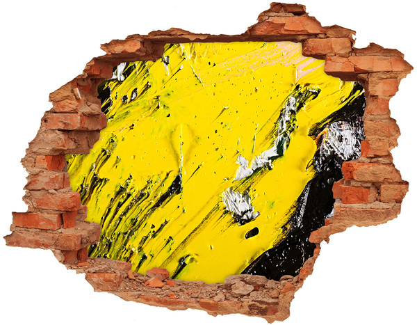 Pegatina agujero en la pared autoadhesiva Agujero dorado en el hormigón