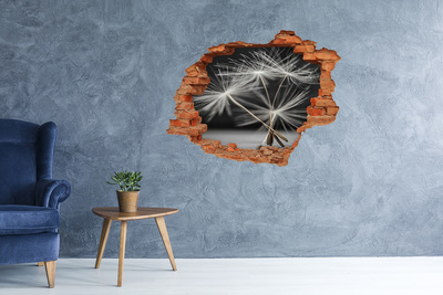 Pegatina de vinilo agujero 3d para pared Flores de diente de león en hormigón