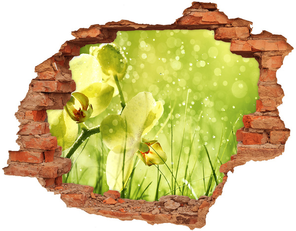 Vinilo pared rota 3d efecto realista Un oasis floral en la vegetación