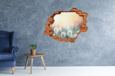 Pegatina de vinilo agujero 3d para pared El mundo floral detrás del agujero