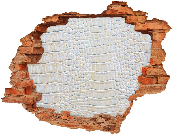 Vinilo pared rota 3d efecto realista Piel de cocodrilo en un agujero