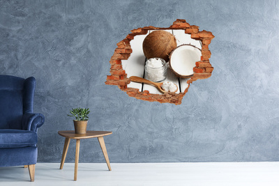 Vinilo pared rota 3d efecto realista Delicias de coco