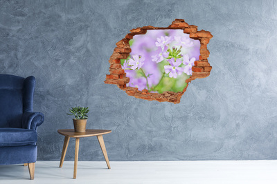 Pegatina de vinilo agujero 3d para pared Un paraíso de flores detrás del muro