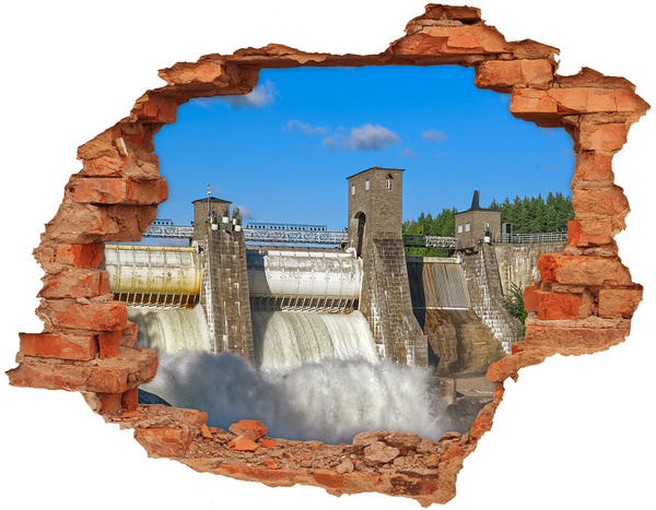 Trampantojo de pared rota efecto profundidad Cascada detrás del muro en ruinas