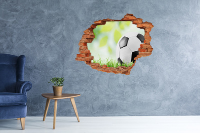 Vinilo pared rota 3d efecto realista Sueños de fútbol