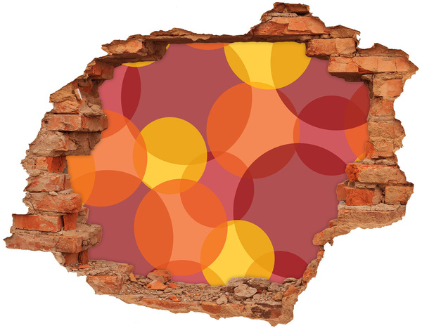 Pegatina de vinilo agujero 3d para pared Círculos de colores sobre un fondo de hormigón