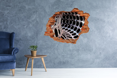 Pegatina agujero en la pared autoadhesiva Malla metálica a través de un agujero en la pared