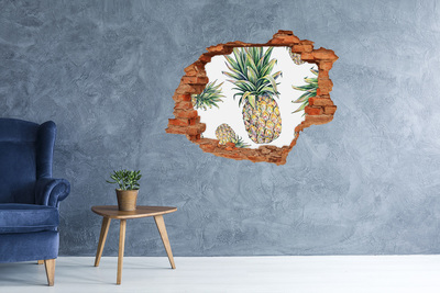 Vinilo pared rota 3d efecto realista Paraíso de la piña