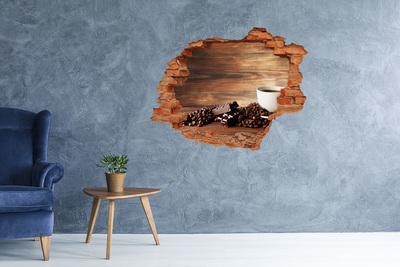 Pegatina de vinilo agujero 3d para pared Rincón de café con chocolate