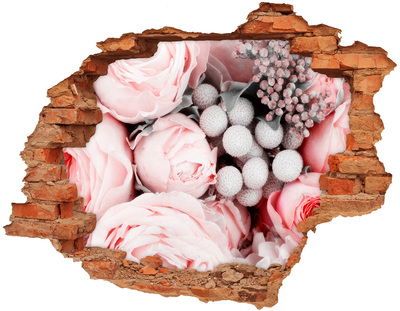 Trampantojo de pared rota efecto profundidad Un paraíso de flores detrás del muro