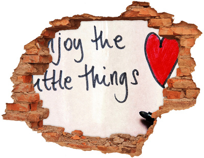 Pegatina agujero en la pared autoadhesiva Una pared dañada con una inscripción