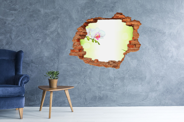 Pegatina agujero en la pared autoadhesiva Flores de orquídea en el jardín de bambú