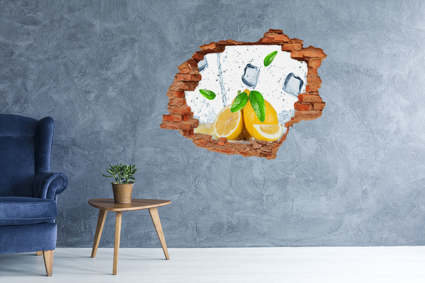 Pegatina de vinilo agujero 3d para pared Refresco de limón