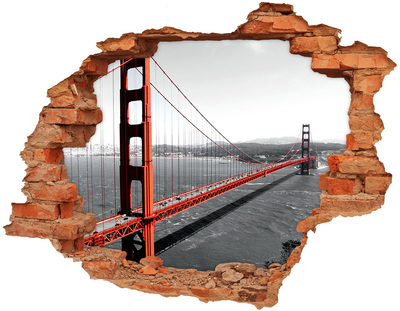 Pegatina de vinilo agujero 3d para pared Puente Golden Gate en San Francisco