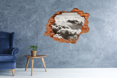 Pegatina de vinilo agujero 3d para pared Vista de las nubes