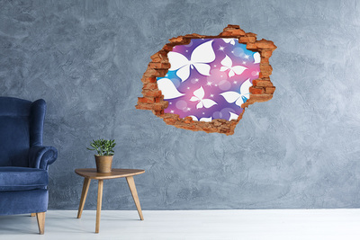 Pegatina de vinilo agujero 3d para pared Un sueño floral en tonos rosas