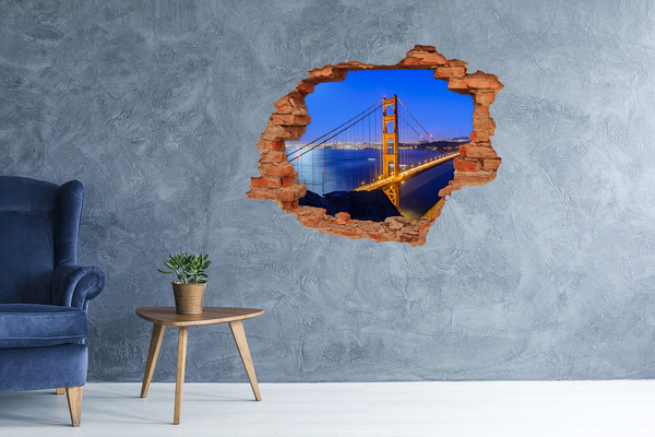 Fototapeta dziura na ścianę 3d Złota Brama w San Francisco