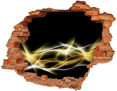 Vinilo pared rota 3d efecto realista La grieta dorada en la pared