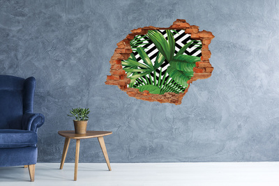 Pegatina de vinilo agujero 3d para pared Paraíso tropical detrás del muro