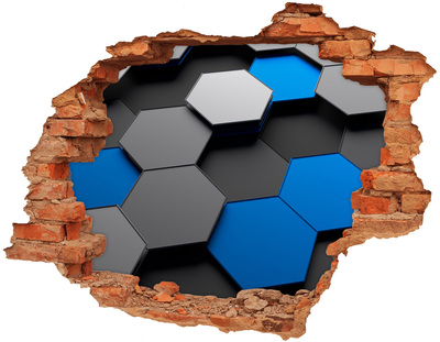 Pegatina de vinilo agujero 3d para pared Hexágonos modernos en la pared
