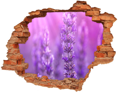 Pegatina de vinilo agujero 3d para pared Flores de lavanda a la luz de la mañana