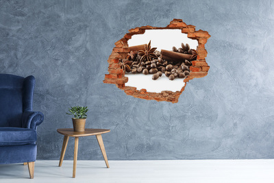 Pegatina de vinilo agujero 3d para pared Fiesta del café