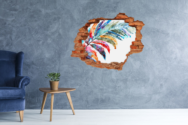 Vinilo pared rota 3d efecto realista Un oasis tropical en hormigón