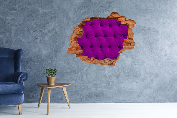 Pegatina de vinilo agujero 3d para pared Papel pintado fucsia en un agujero en la pared
