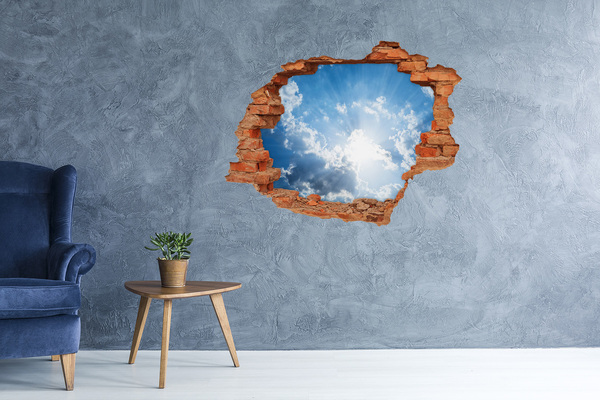 Pegatina de vinilo agujero 3d para pared Cielo con rayos de sol