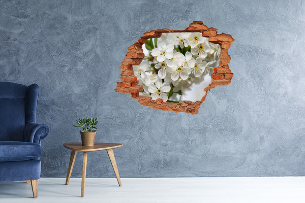 Pegatina de vinilo agujero 3d para pared Jardín de flores detrás del muro