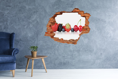 Vinilo pared rota 3d efecto realista Fruta en un agujero en la pared