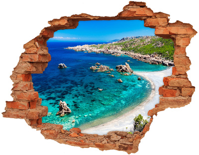 Pegatina agujero en la pared autoadhesiva Bahía del Caribe