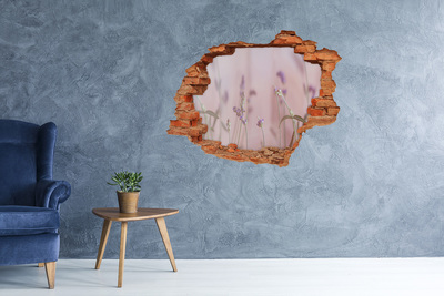 Pegatina de vinilo agujero 3d para pared Prado de flores detrás del muro