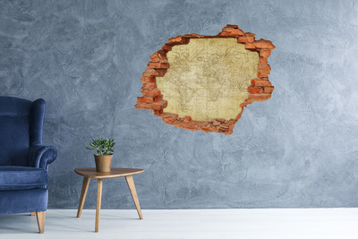 Vinilo pared rota 3d efecto realista Mapa antiguo de África