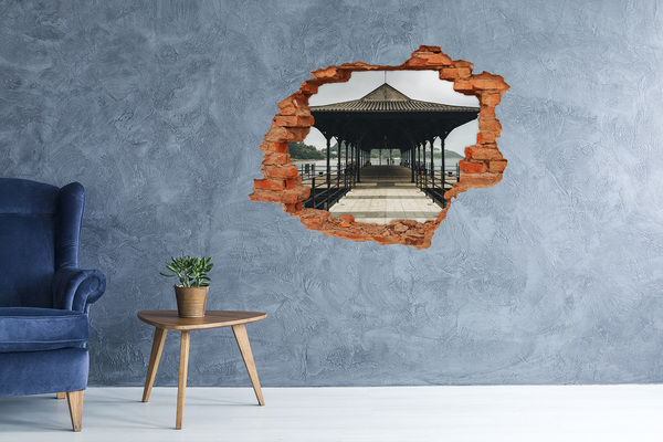 Fototapeta dziura na ścianę 3d Widok na molo nad wodą